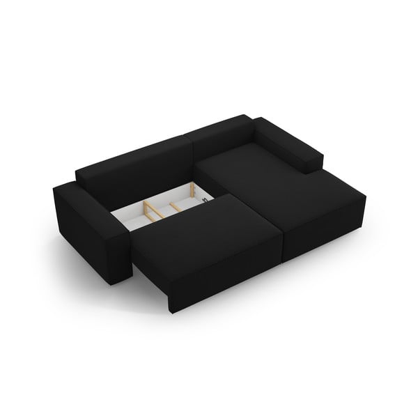 Divano letto nero ad angolo (angolo destro) Jodie - Micadoni Home-image-4