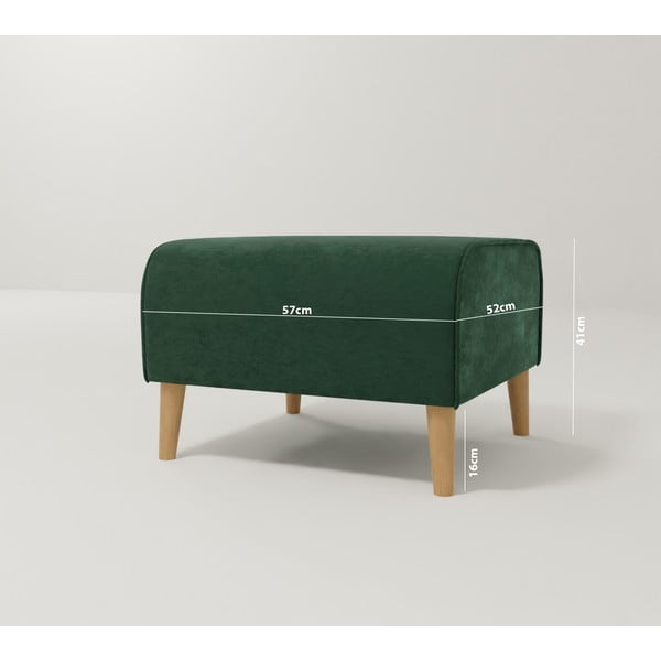 Pouf in velluto verde scuro Carole - Ropez-image-3