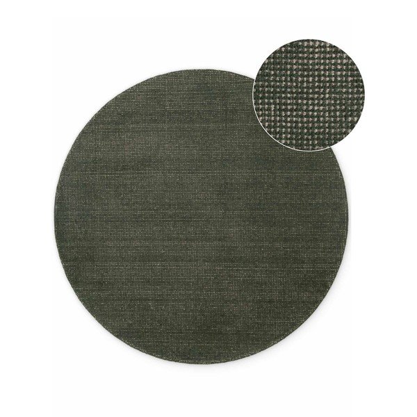 Tappeto rotondo verde scuro in lana tessuto a mano ø 200 cm Greenwich – Ted Baker