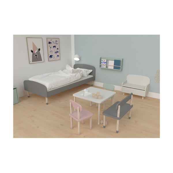 Letto grigio per bambini , 90 x 200 cm Dots - Flexa-image-3