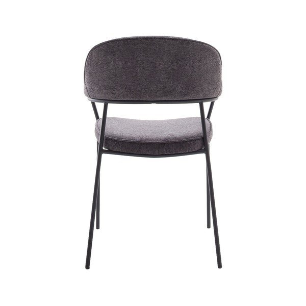 Sedia da pranzo grigio scuro con braccioli Kindersley – Unique Furniture-image-4