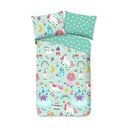 Set copripiumino e federa da bambini color menta in cotone per letto singolo 140x200 cm Fantastic – Good Morning