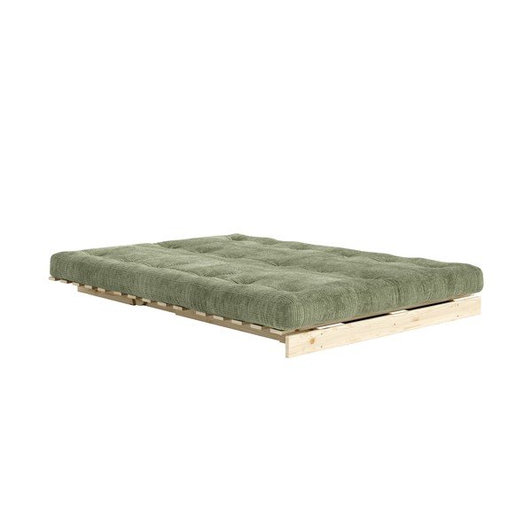 Divano verde allungabile con rivestimento in velluto a coste 140 cm Roots – Karup-image-3