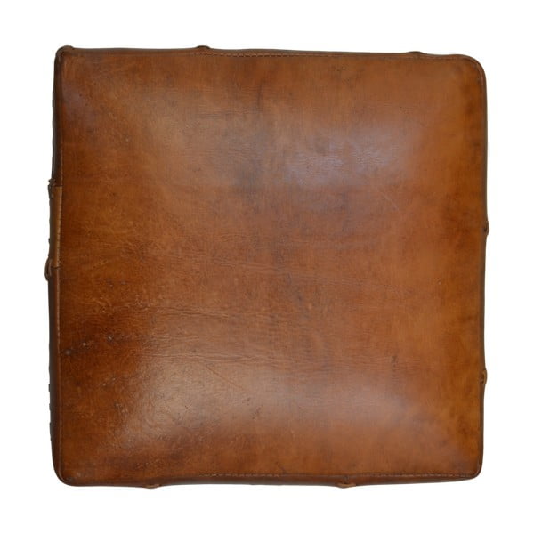 Art of Nature Sgabello in pelle di vacchetta Vintage Cognac, 33 x 45 cm - HSM collection-image-2