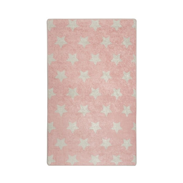 Tappeto rosa antiscivolo per bambini Stars, 100 x 160 cm - Conceptum Hypnose