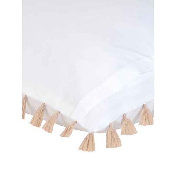 Federa decorativa bianca in percalle di cotone , 40 x 80 cm - Westwing Collection-image-1