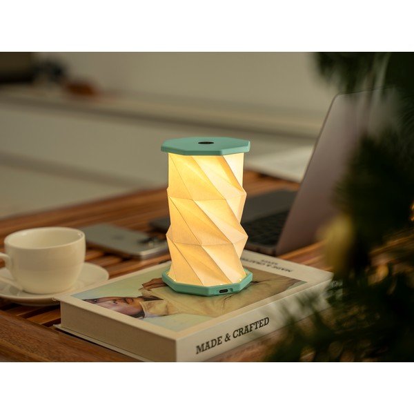 Decorazione luminosa bianca/turchese con ricarica USB portatile ø 8 cm Twist – Gingko-image-1