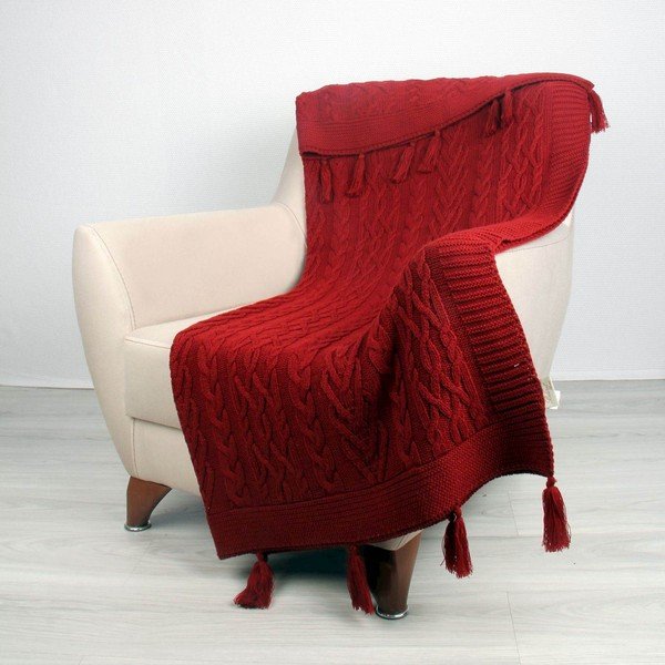Copriletto Daniela in cotone rosso vino, 130 x 170 cm - Homemania Decor