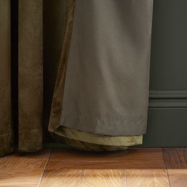 Tende in tessuto dimout kaki in set di 2 168x229 cm Kingsley - Catherine Lansfield-image-2