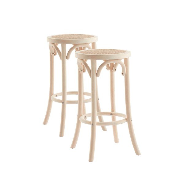Set di sedie da bar di colore naturale in rattan 2 pz (altezza della seduta 65,5 cm) Koster – Jotex