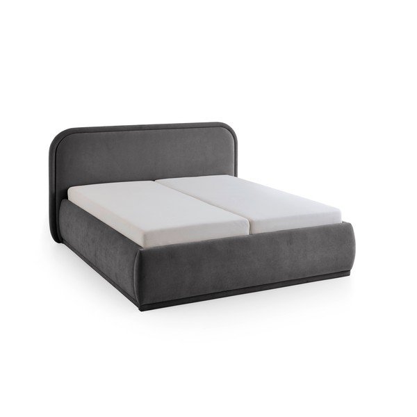 Letto matrimoniale imbottito color antracite rete non inclusa 160x200 cm Soma – Meise Möbel-image-4