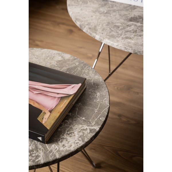 Tavolino rotondo in marmo ø 55 cm Prunus - Actona-image-3