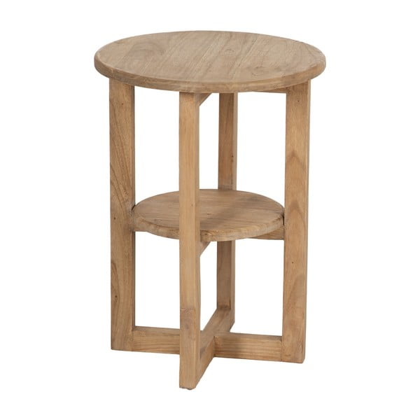 Tavolino rotondo in legno mindi massiccio ø 40 cm Dala – Ixia