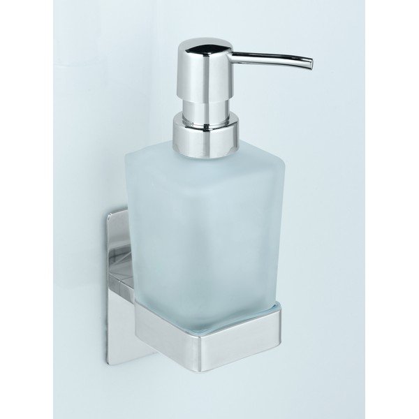 Dispenser di sapone in vetro autoportante in argento lucido 200 ml Genova - Wenko-image-1