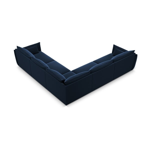 Divano angolare blu scuro con rivestimento in velluto Vanda – Mazzini Sofas-image-3