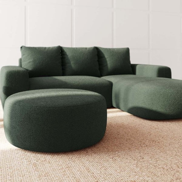 Poggiapiedi verde rivestito in bouclé Monce – Rodier-image-1