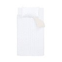 Set copripiumino e federa da bambini bianco e beige in cotone per letto singolo 135x200 cm Mini Star & Stripes – Bianca