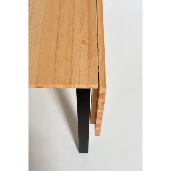 Tavolo da pranzo pieghevole in pino con struttura nera , 120 (200) x 70 cm Brisbane - Bonami Essentials-image-3