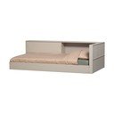 Letto singolo grigio/beige in pino massiccio rete non inclusa 90x200 cm Carter – WOOOD