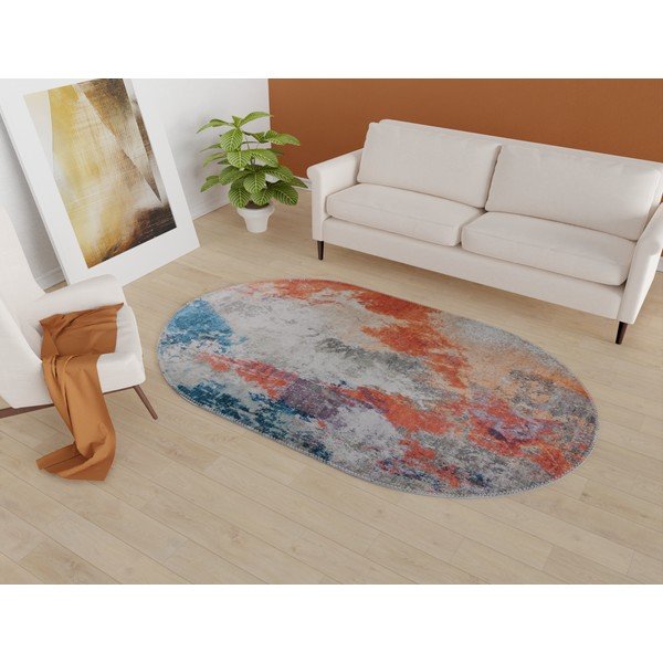 Tappeto lavabile blu-arancio 80x120 cm - Vitaus-image-1