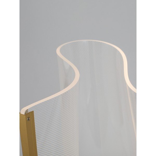 Lampada da terra LED dorata in alluminio con paralume in vetro acrilico (altezza totale 105 cm) Siderno – Nova Luce-image-3
