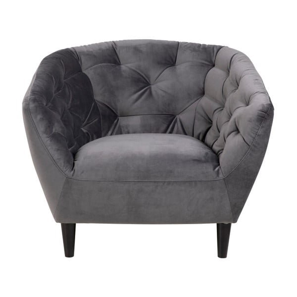 Poltrona in velluto grigio scuro Ria - Actona-image-2