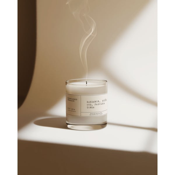 Candela in cera di soia profumata tempo di combustione 40 h #83 Cardamom, Rose, Oud, Tonka – Perfumed Prague-image-4