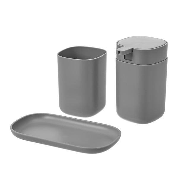 Set di accessori da bagno grigi - Casa Selección-image-1