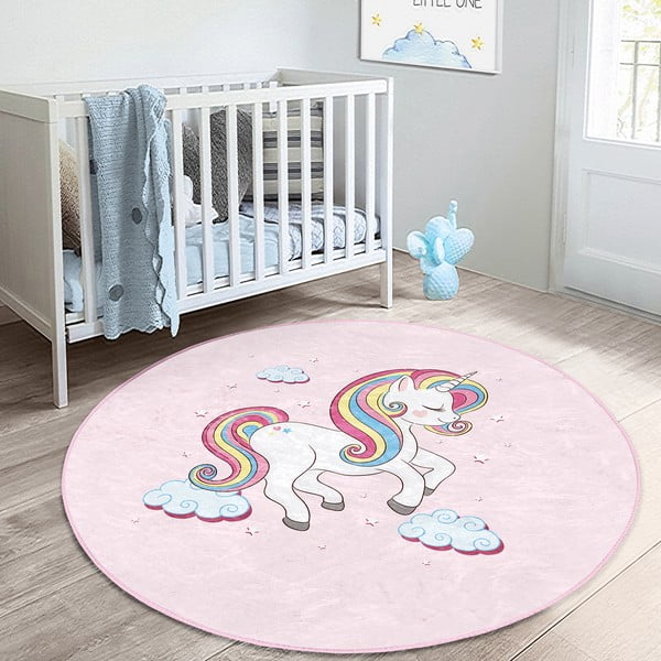 Tappeto rosa per bambini ø 120 cm Comfort - Mila Home-image-3