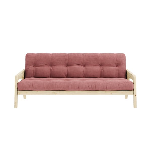 Divano letto in velluto a coste rosa 204 cm Grab Clear - Karup Design