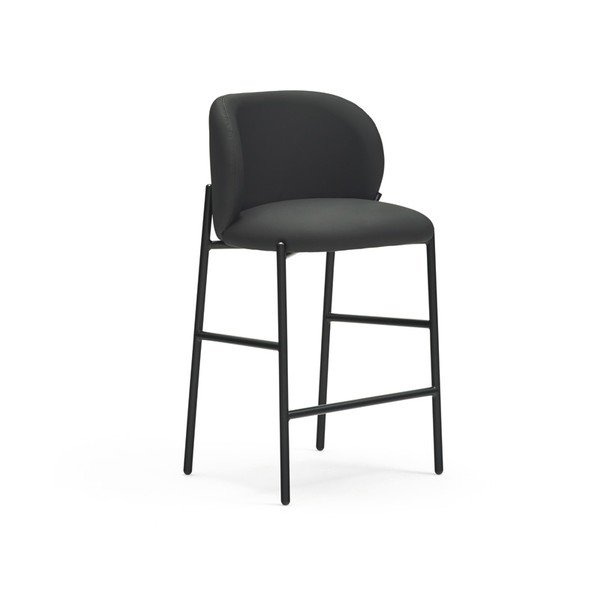 Sgabello da bar nero imbottito Mogi – Teulat