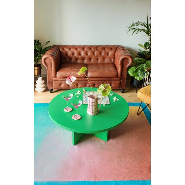 Tavolino da salotto rotondo verde ø 100 cm Pausa – Really Nice Things-image-3