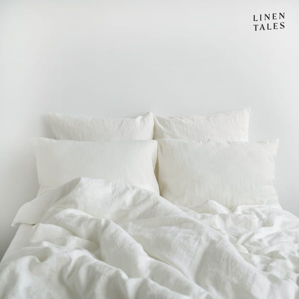 Biancheria da letto matrimoniale bianca 200x220 cm White - Linen Tales-image-1
