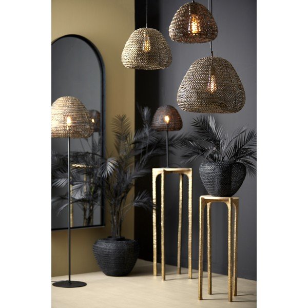 Lampada da terra nero-bronzo opaco con paralume in metallo (altezza 162 cm) Finou - Light & Living-image-1