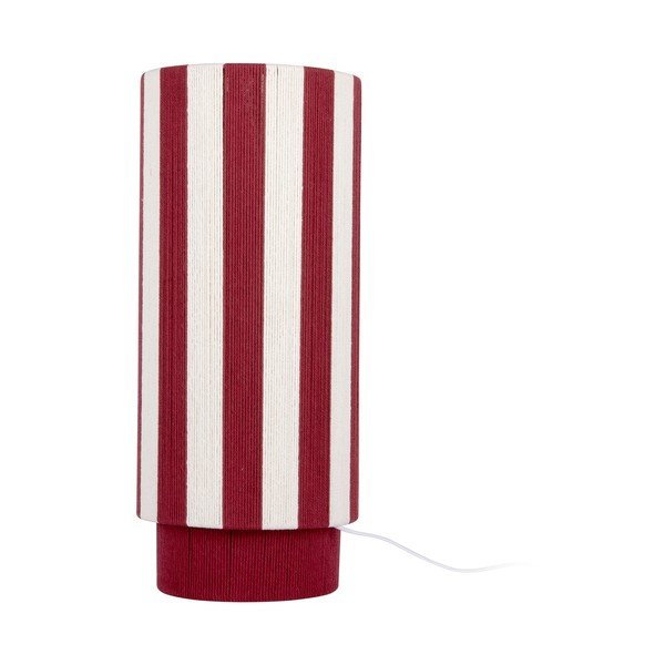 Lampada da tavolo rossa/bianca con rivestimento in corda (altezza totale 58 cm) Vienna Stripes – Leitmotiv