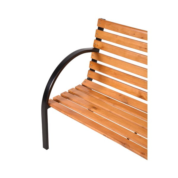 Panchina da giardino in legno con struttura in acciaio Bellevue - Garden Pleasure-image-1