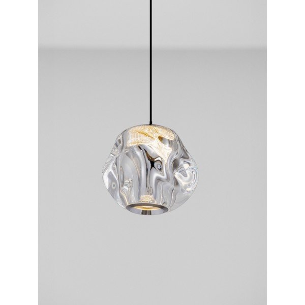 Lampadario LED nero opaco in metallo con paralume in vetro acrilico con intensità regolabile ø 10 cm Ifos – Nova Luce-image-2