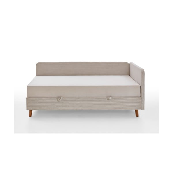 Letto singolo imbottito beige con contenitore con materasso incluso 90x200 cm Cabana – Meise Möbel-image-2