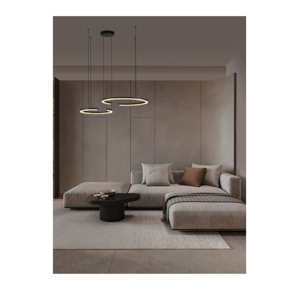 Lampadario LED nero opaco in alluminio con intensità regolabile Greamy – Nova Luce-image-1