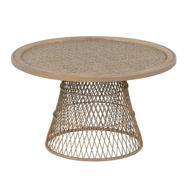 Tavolino rotondo in rattan colore naturale ø 70 cm - Ixia