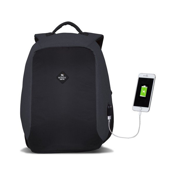 Zaino grigio scuro-nero con porta USB My Valice SECRET Smart Bag - Myvalice-image-4