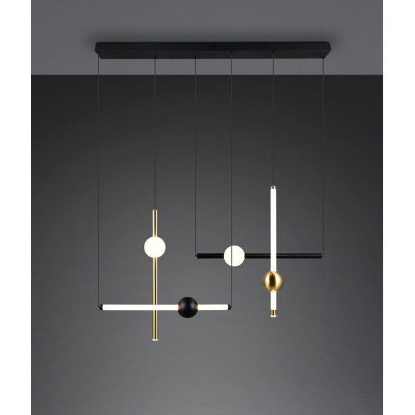 Lampadario LED nero/dorato con intensità regolabile Melita – Trio-image-2