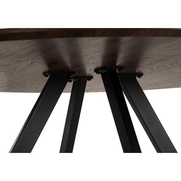 Tavolo da pranzo rotondo con effetto noce ø 120 cm Rivo – Bonami Essentials-image-4