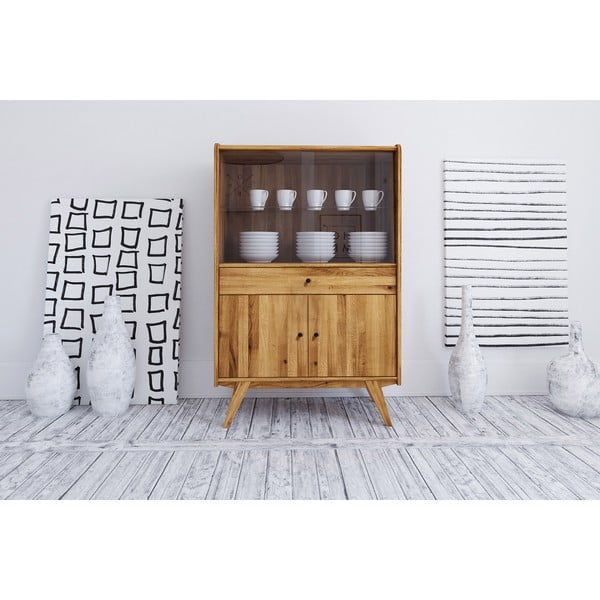 Vetrina in legno di quercia 100x154 cm Retro - The Beds-image-4