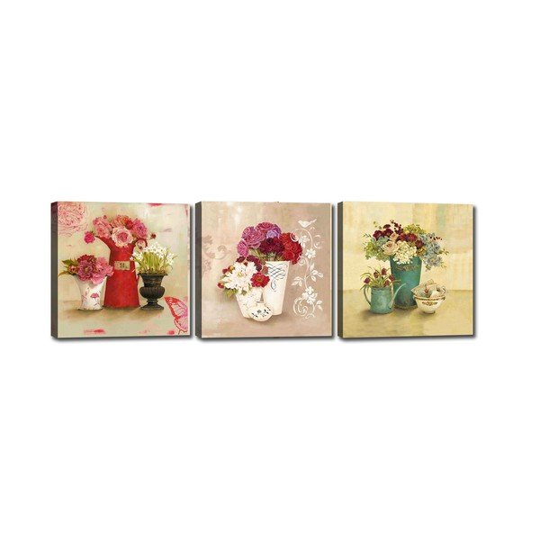 Set di 3 vasi da fiori con immagini - Tablo Center