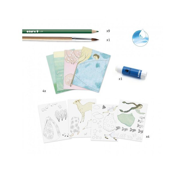 Set artistico con pastelli acquerellabili Atelier Nature - Djeco-image-1