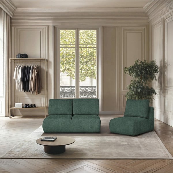 Divano verde rivestito in bouclé 164 cm Mirel – Rodier-image-1
