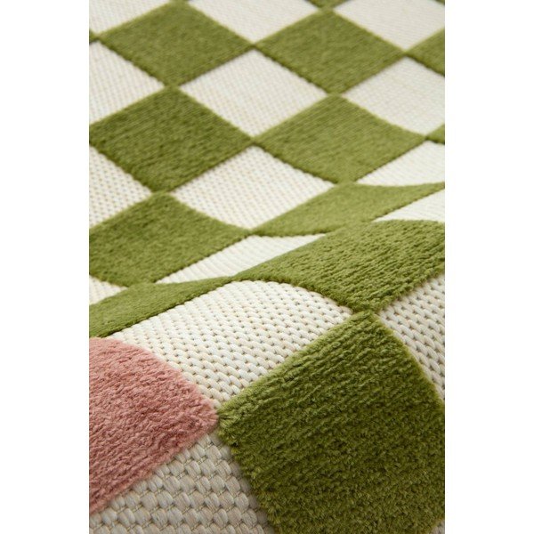 Tappeto da interno/esterno verde/rosa 200x290 cm Enja – Jotex-image-3