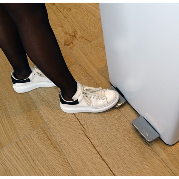 Cestino per la spazzatura bianco opaco in acciaio per raccolta differenziata/con pedale 2x20 l   Aliya – Spirella-image-2