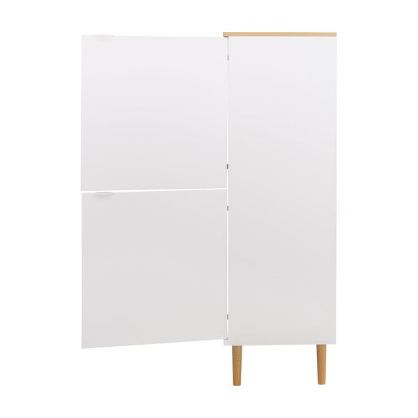 Cassettiera alta in rovere decorata in bianco e naturale 109x137 cm Skagen - Tenzo-image-3